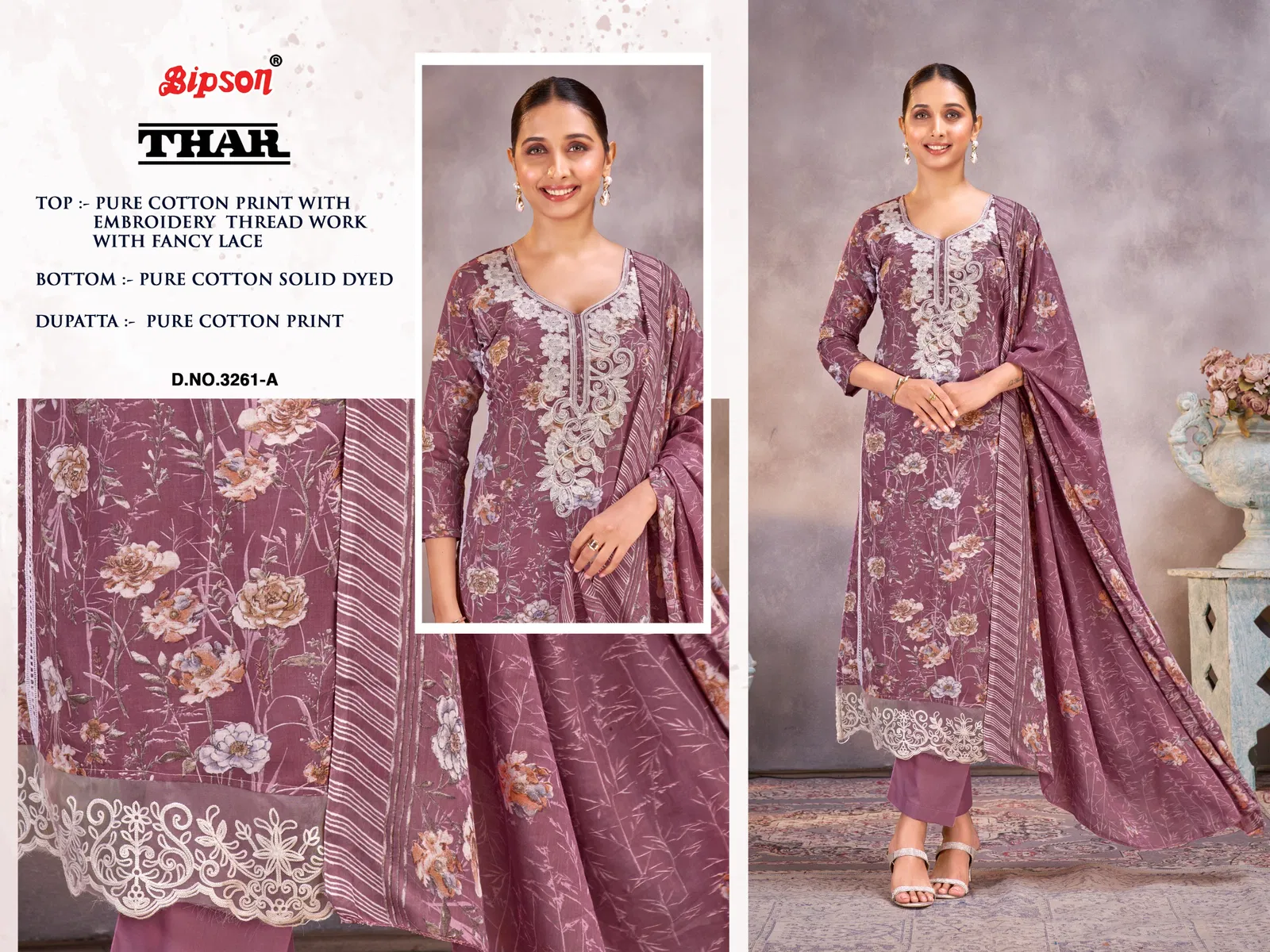 Thar 3261 By Bipson Cotton Printed Dress Material Exporters In India